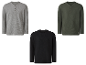 Drie longsleeve shirts: grijs, donkergroen en zwart.