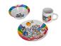 Paw Patrol eetservies met kom, bord en mok, met personages en regenboog.
