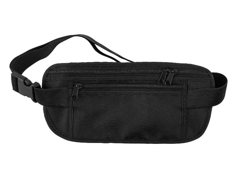 Zwarte heuptas met meerdere ritsvakken.