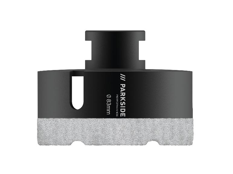 Een Parkside Performance boor voor beton met een diameter van 83 mm.