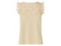 Dames beige top met borduursel en ruches