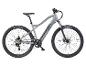 Grijze elektrische mountainbike met zwarte banden en onderdelen