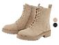 Beige veterschoenen met dikke zool.