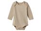 Beige romper met lange mouwen voor baby's met drukknoopsluiting