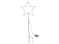 Verlichte kerstster met grondpin en batterijhouder.