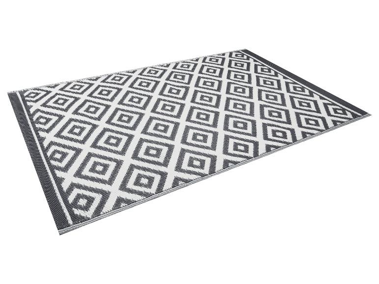 Grijs-wit buitenkleed met geometrisch patroon