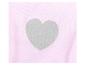 Lichtroze stof met een groot zilveren hart.
