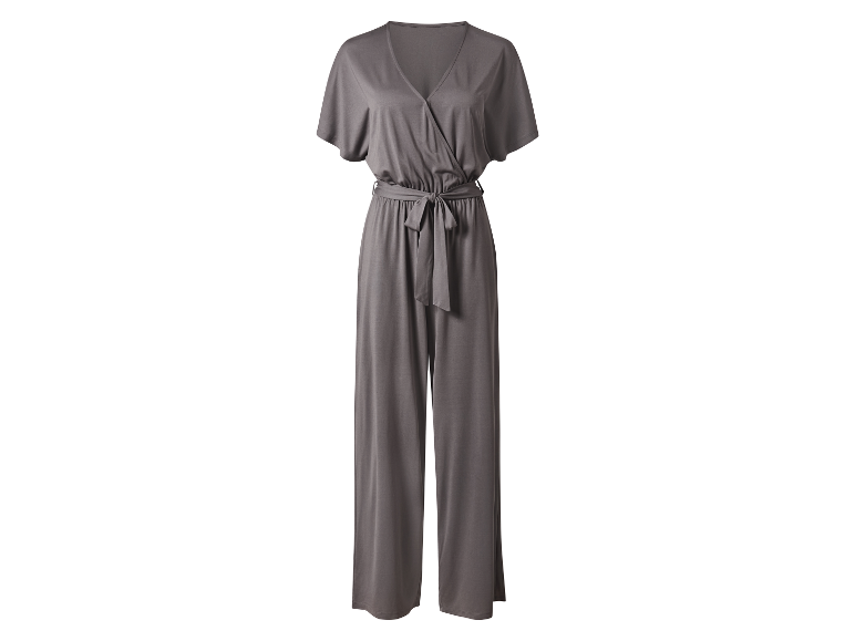 Donkergrijze jumpsuit met riem.