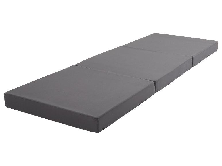 Driedelige grijze opvouwbare matras.