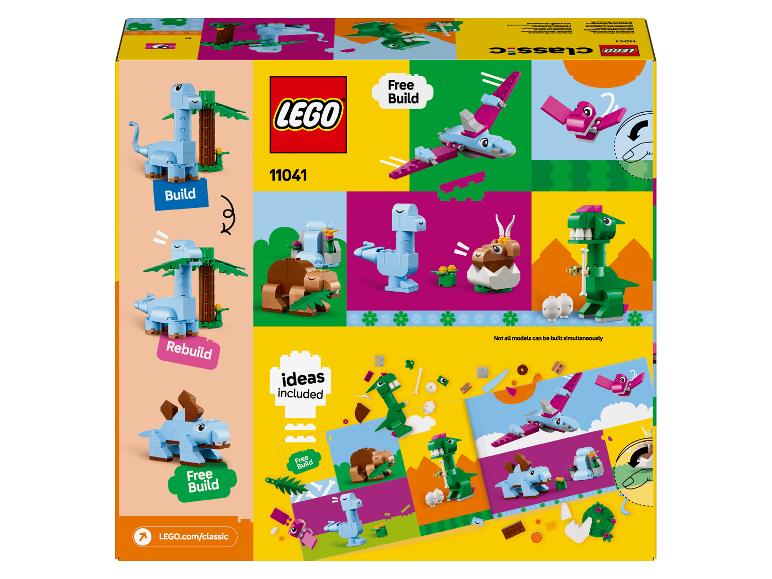 LEGO Classic Creative Dinosaurs set met diverse dinosaurusmodellen en bouwideeën.