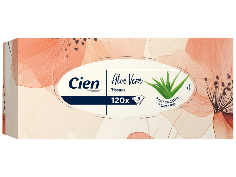 Cien Aloe Vera 3-laags tissues Floralys, 120 stuks.