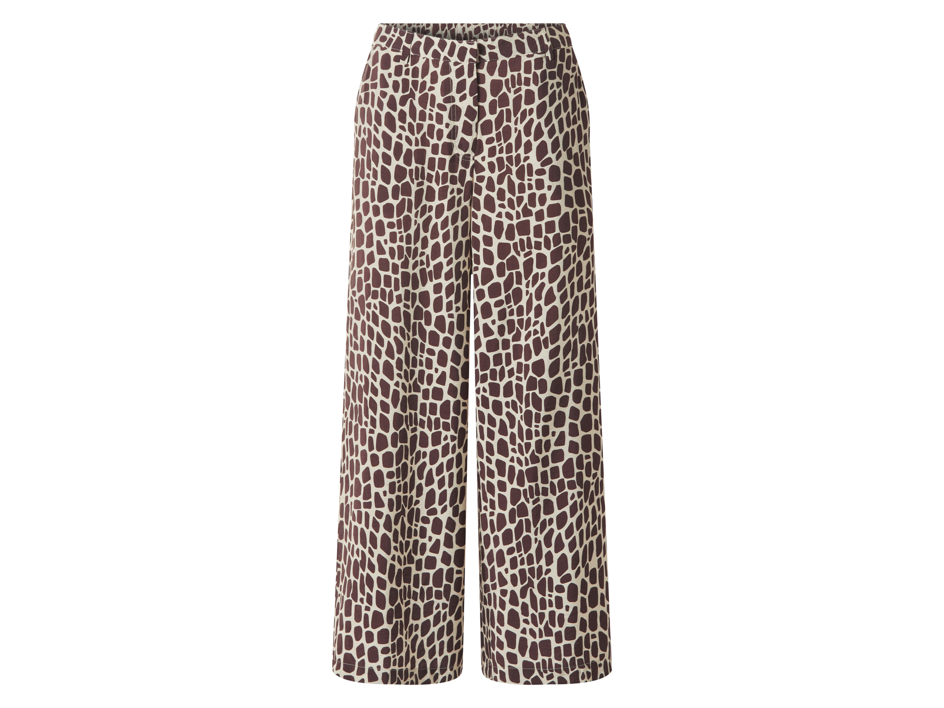 ESMARA Dames wide leg broek (Zwart/bruin, S (36/38))