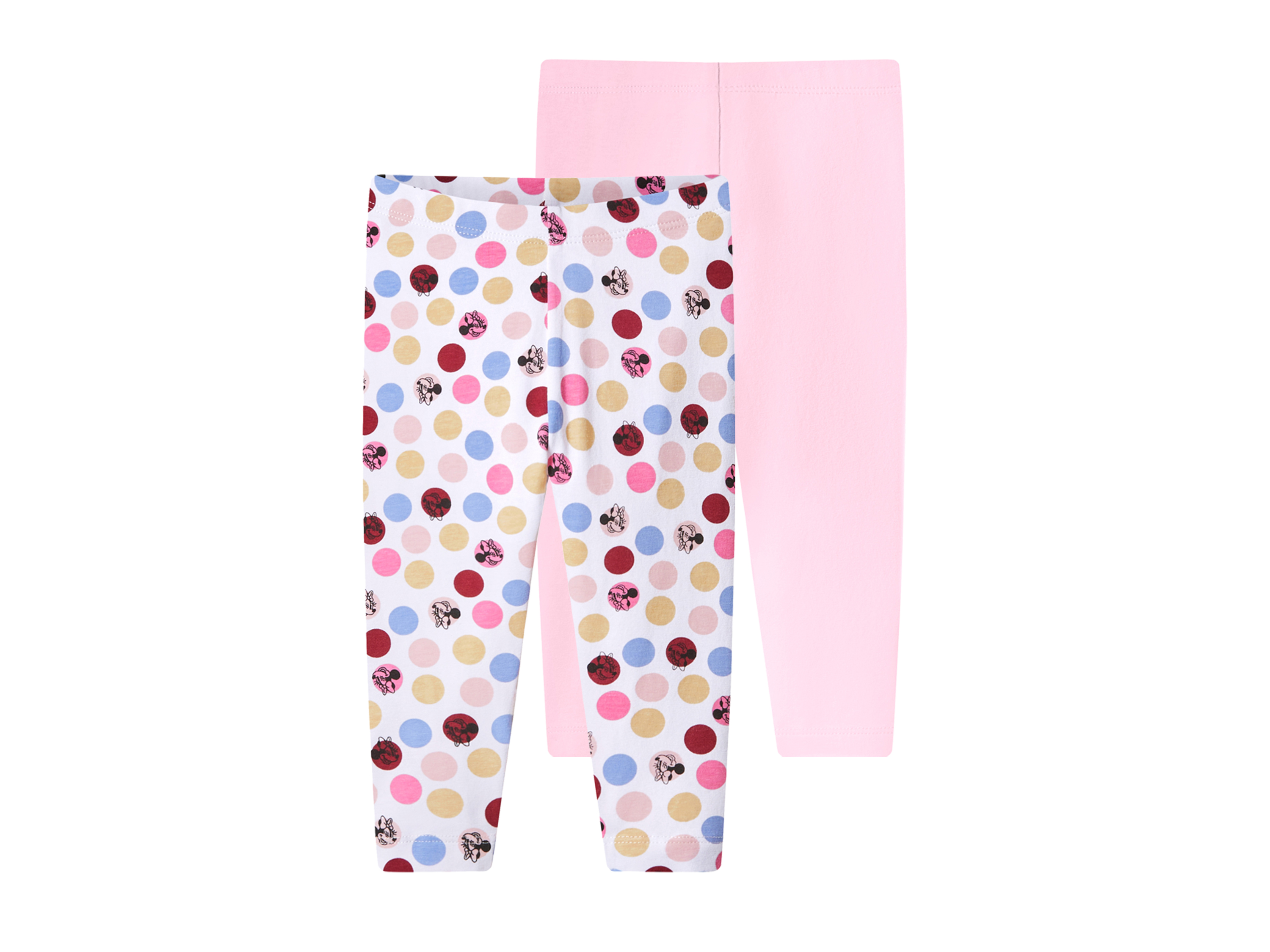 LUPILU Set van 2 baby leggings (Lichtroze/print, 86/92)