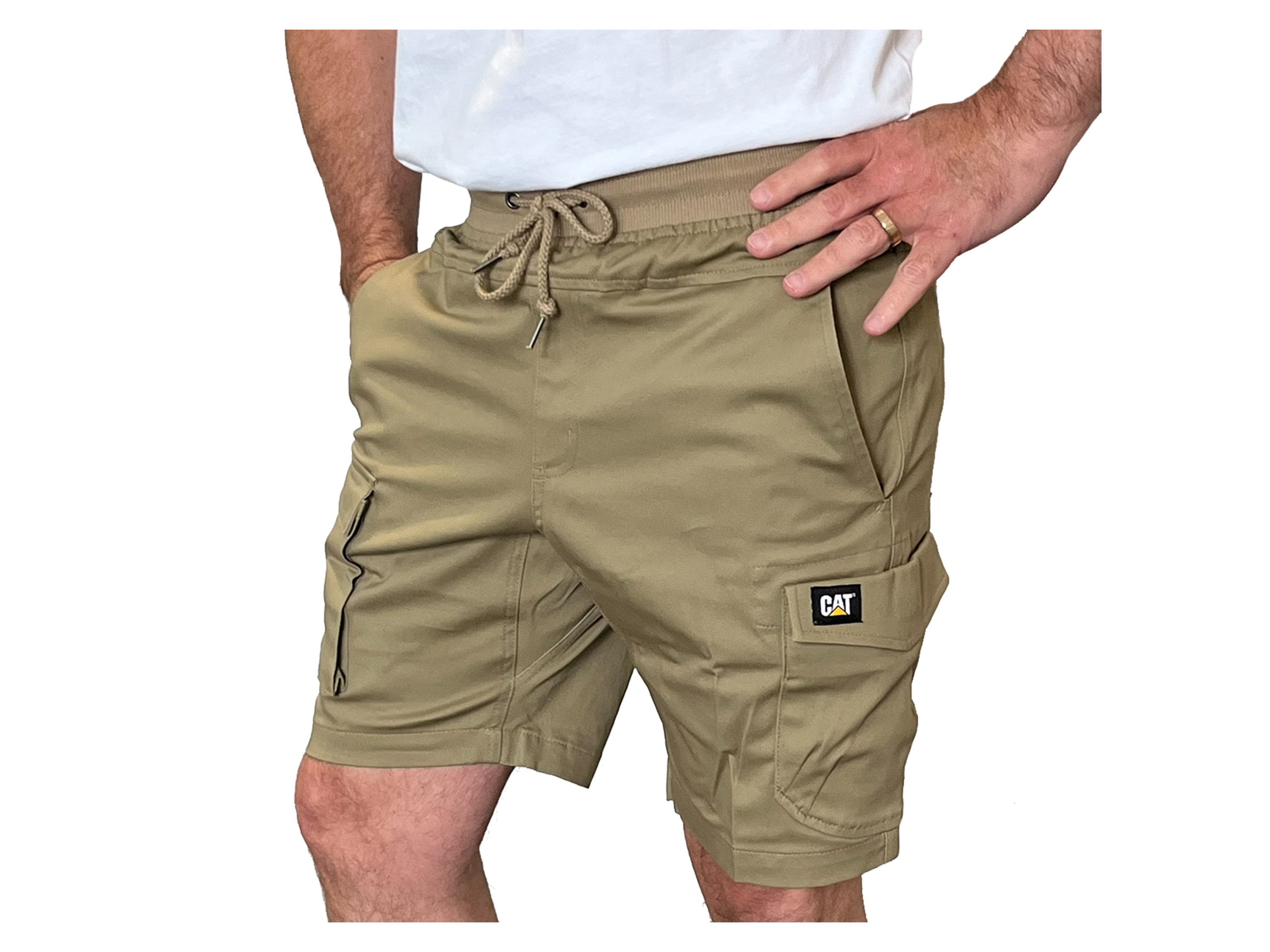 Caterpillar Korte heren cargobroek (Beige, 56)