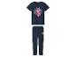 Donkerblauwe pyjama met Spiderman T-shirt en bijpassende broek.