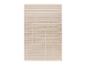 Beige vloerkleed met geometrisch patroon van witte lijnen