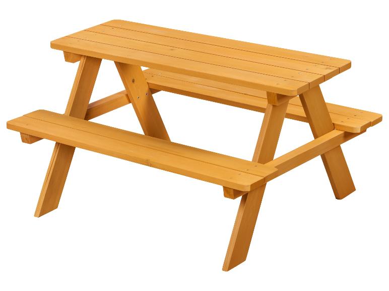 Houten kinderpicknicktafel met geïntegreerde banken