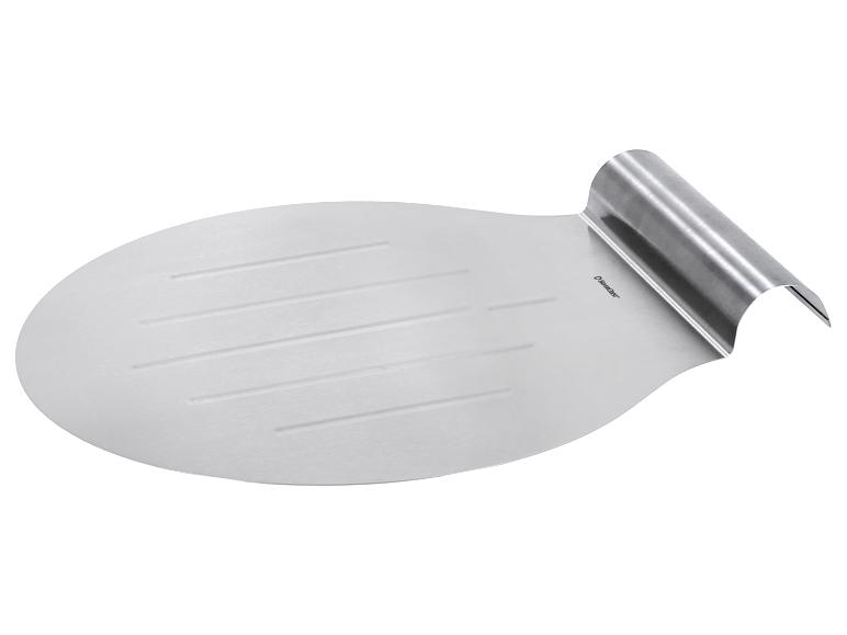 Ronde roestvrijstalen pizzaschep met handvat