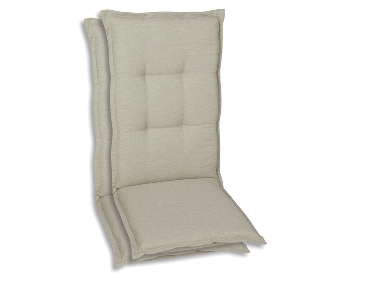 GO-DE Textil Tuinstoelkussens (Beige, Stoelkussens voor stoelen met een normale rugleuning)