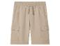 Beige cargoshort voor heren met trekkoord.