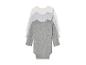 Driedelige set baby's longsleeve rompers, grijs en wit.