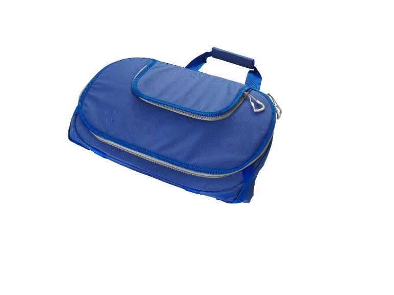 Blauwe reistas met handvat en ritsen
