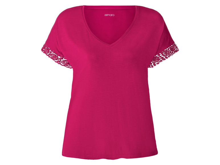 Ga naar volledige schermweergave: esmara® Dames-T-shirt met decoratief kant - afbeelding 5