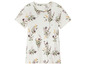 Een wit T-shirt met bloemenprint.