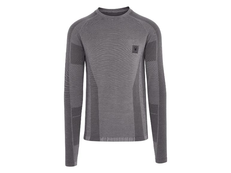 Grijs thermoshirt met lange mouwen en Spyder-logo.