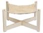 Houten kattenhangmat met een zacht, beige imitatiebontbed