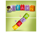 LEGO Duplo blokken met letters 'LEARN' en 'PLAY' in verschillende kleuren.