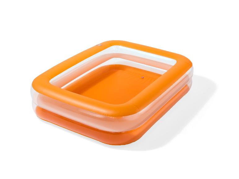 Oranje en wit opblaasbaar rechthoekig zwembad