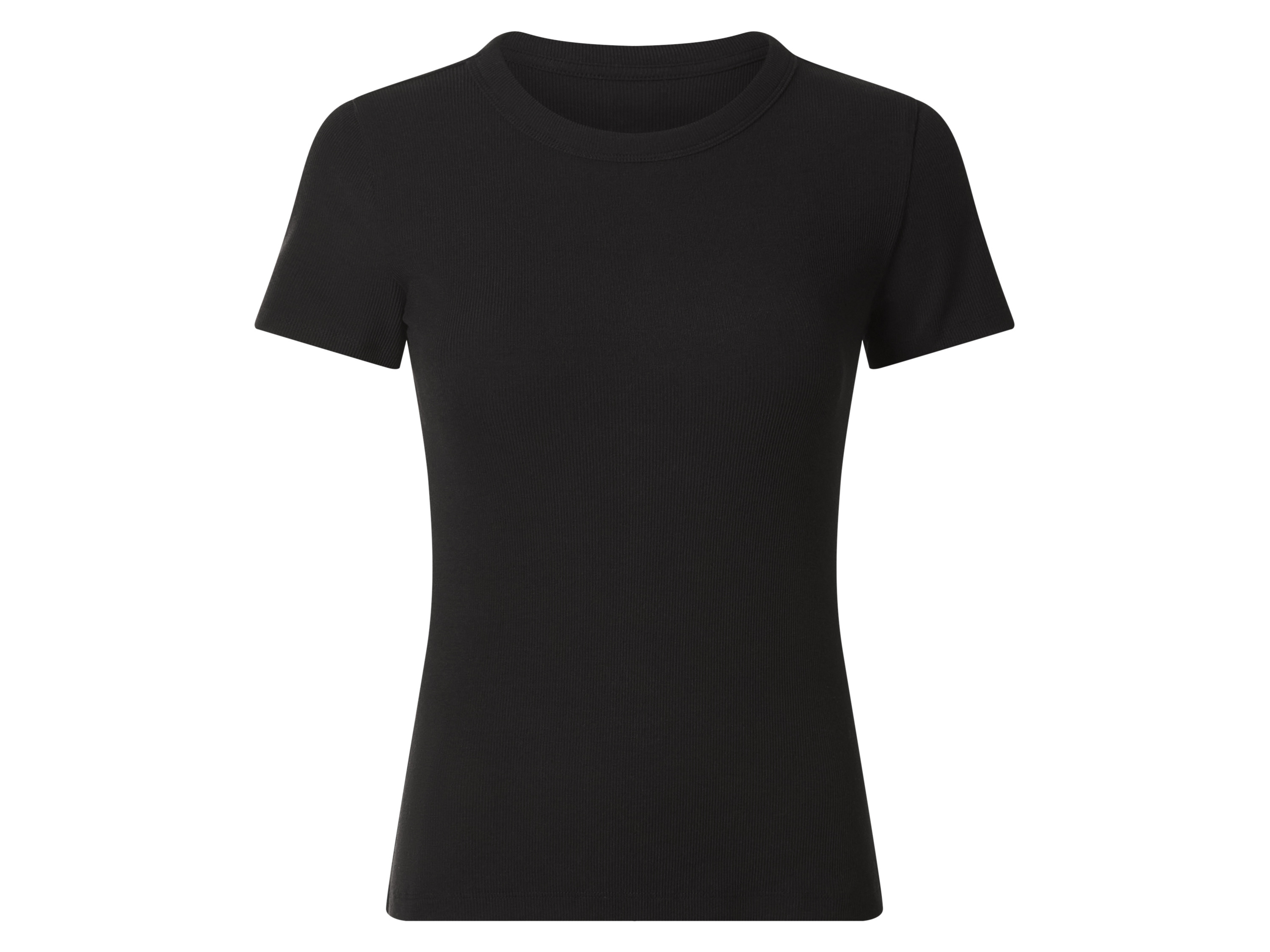 esmara Geribd dames T-shirt (Zwart, M (40/42))