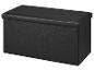 Zwarte opbergbank met gewatteerd deksel