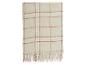Beige geruite plaid met franjes