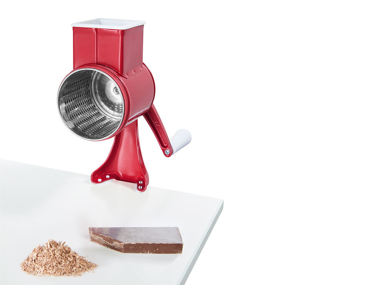 Ga naar volledige schermweergave: ERNESTO® Handmatige roestvrijstalen molen met schroefhaak, rood/wit - afbeelding 5