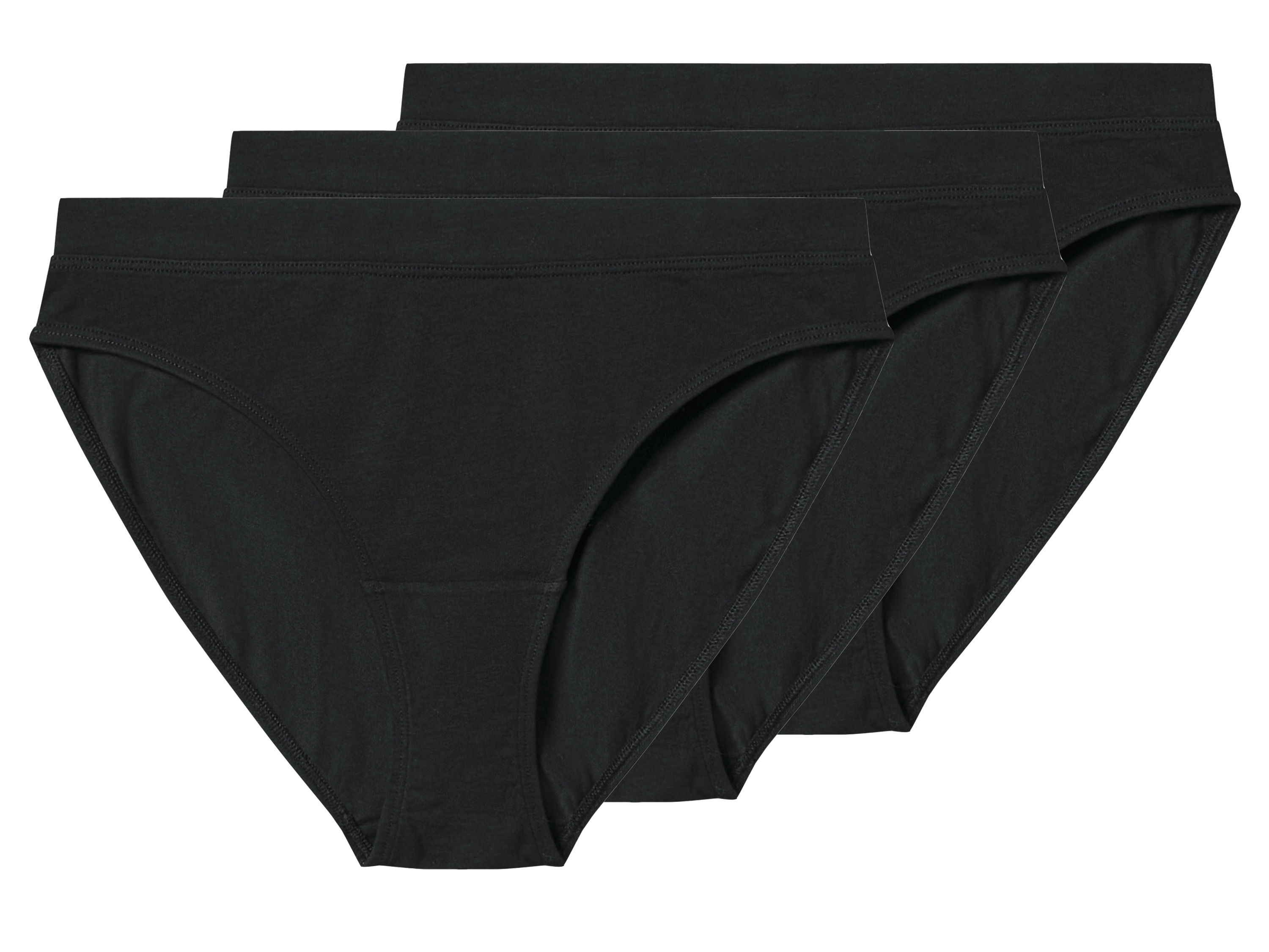 esmara Set van 3 dames onderbroeken (Zwart, L (44/46))