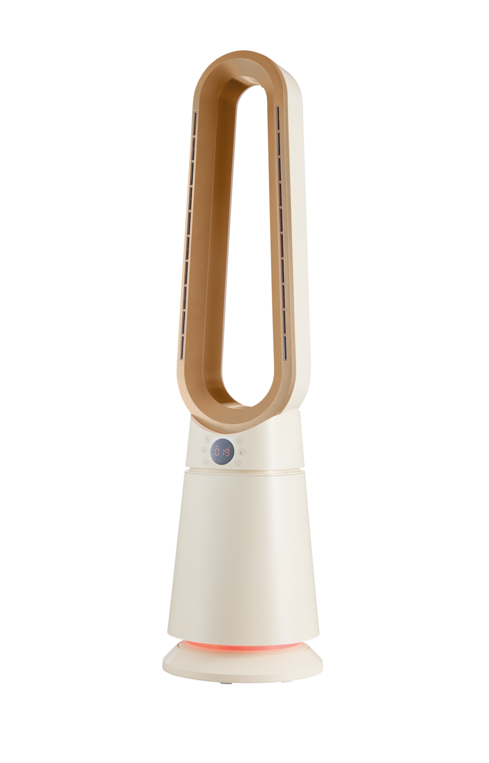 TRONIC Bladloze ventilatorkachel, met LED-verlichting (Beige)