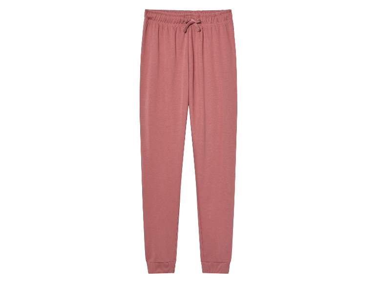 Roze dames joggingbroek met trekkoord.