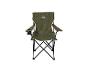 Crivit groene opvouwbare campingstoel met armleuningen en bekerhouder
