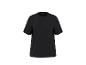 Zwart, effen T-shirt met korte mouwen.