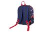 Donkerblauwe kinderrugzak met rood-wit superheldenmotief