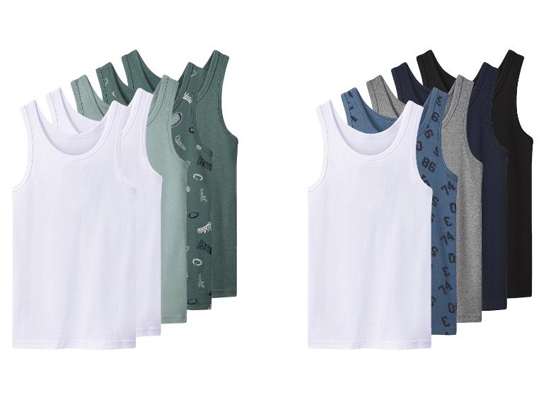 Set heren tanktops in wit, groen, blauw, grijs en zwart