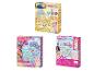 Drie nagelstudio kits met verschillende thema's: Stitch, Disney prinsessen en Barbie.