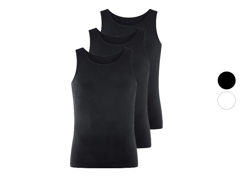 Drie zwarte tanktops voor mannen.