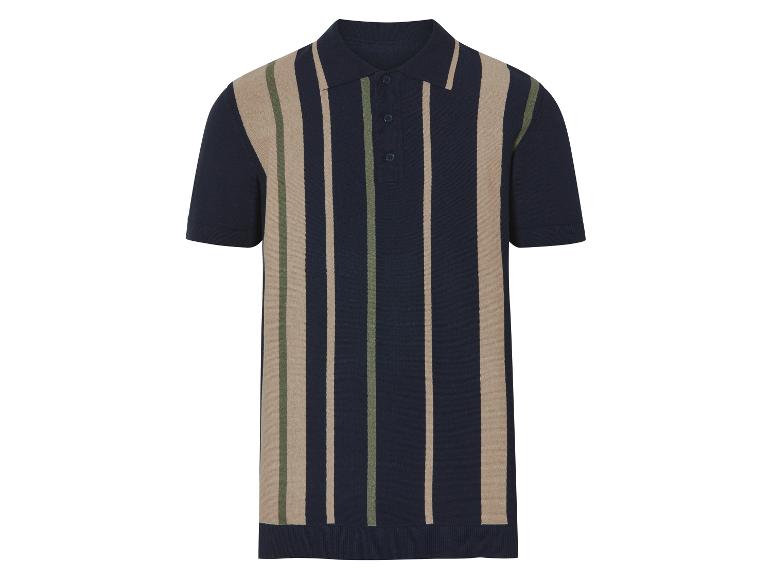Gestreept gebreid poloshirt, retro stijl.