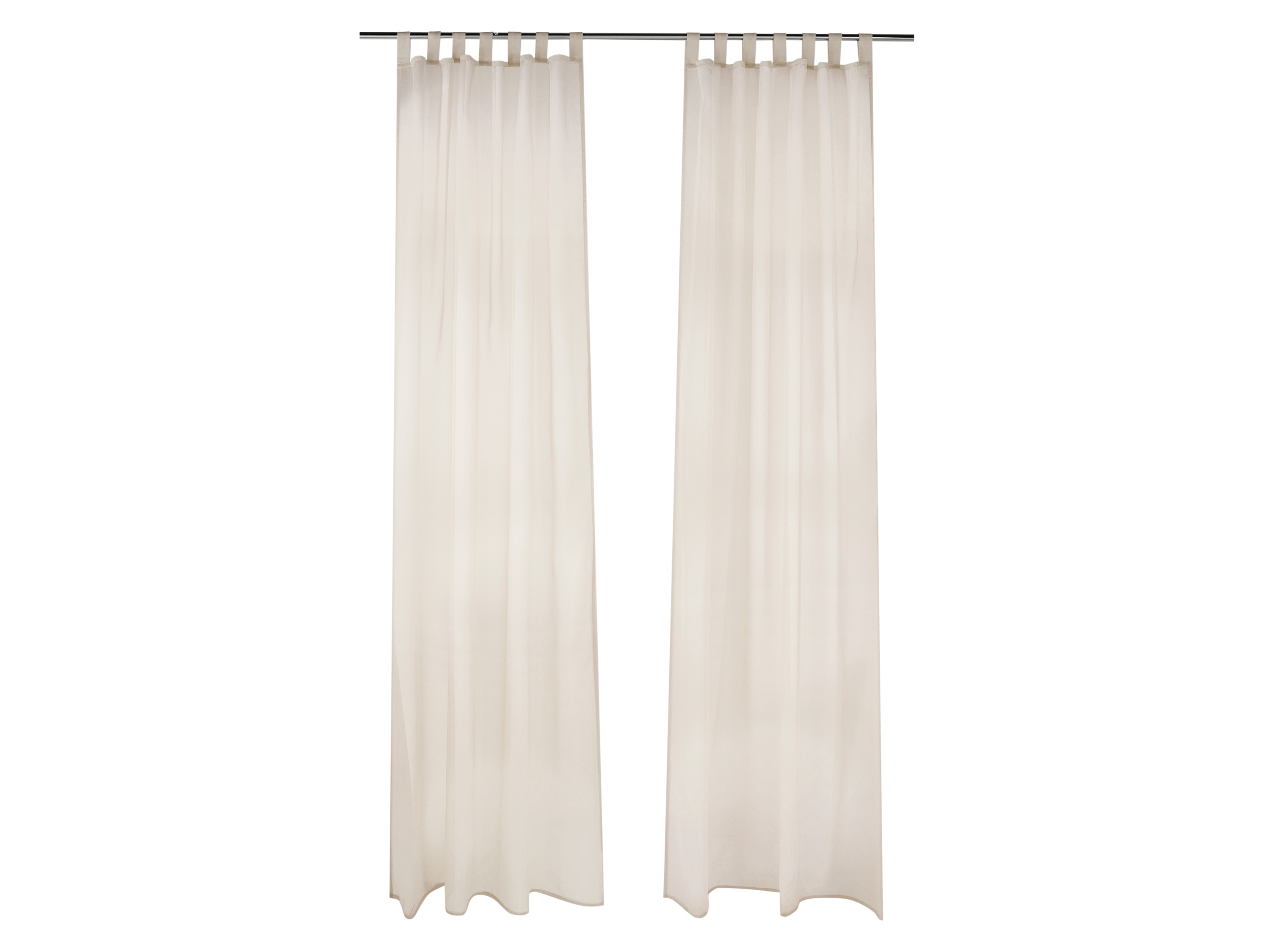 LIVARNO Gordijnen, 2-delig, 135 x 254 cm, semi-transparant (Beige)