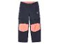 Donkerblauwe wandelbroek met roze details voor kinderen.