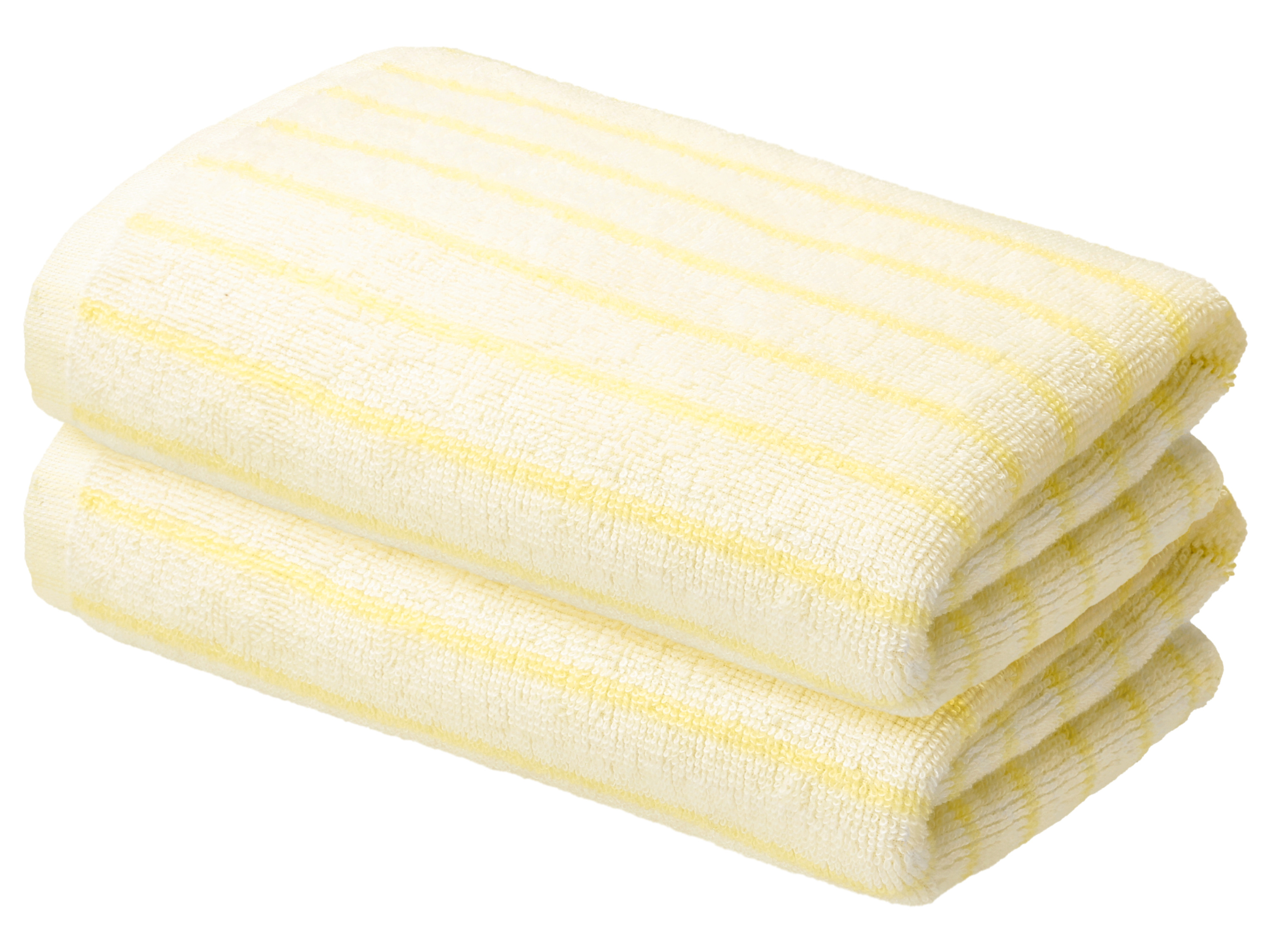 LIVARNO Set van 2 handdoeken 50 x 100 cm - 450 gsm (Geel)