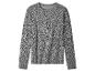 Grijs T-shirt met lange mouwen en luipaardprint.